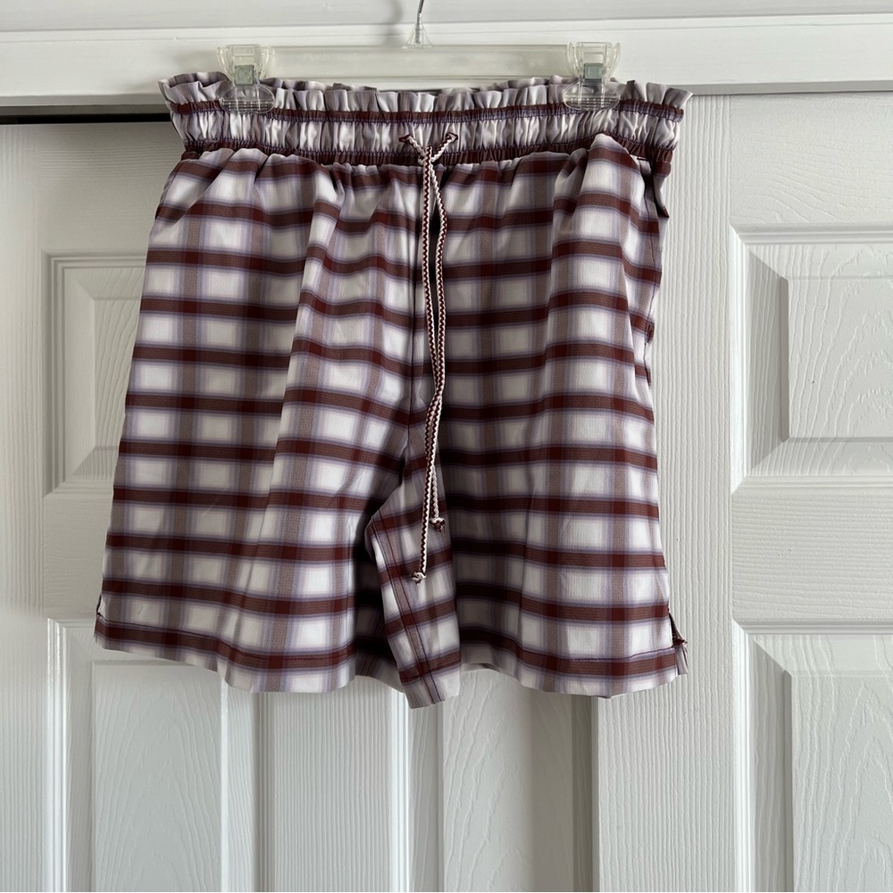 Madewell Second Wave Board Shorts in Peralta Plaid. M.